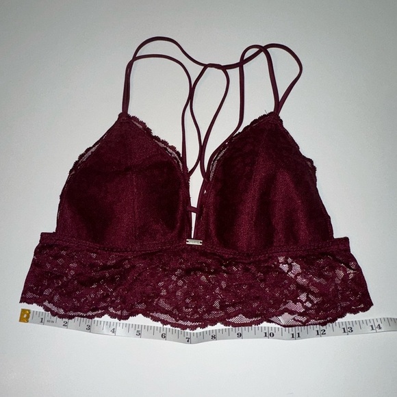 PINK Victoria's Secret Burgundy Red Lace Bralette Medium - Picture 4 of 6